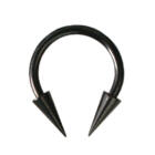 Schwarzer Circular Barbell mit langen Spitzen