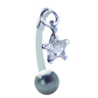 Nabelpiercing 1.6x12mm mit klarem Kristall-Stern