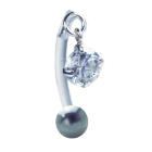 Nabelpiercing 1.6x12mm mit klarem Kristall