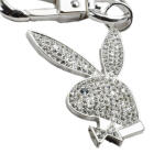 Schlüsselanhänger Playboy, rhodium veredelt - Schriftzug