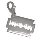Charm-Anhänger Rasierklinge 925 Sterling Silber