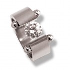 Stahlring mit breiter Schiene und einem Zirkonia