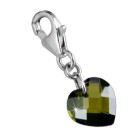 Anhänger Zirkonie Herz, 10mm, grün