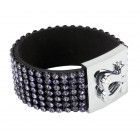 Armband, siebenreihig mit lavendelfarbenen Strass-Steinen