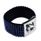 Armband, siebenreihig mit dunkelblauen Strass-Steinen