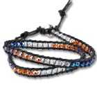 Lederarmband mit bunten Facettenperlen