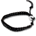Lederarmband mit schwarzen Facettenkristallen