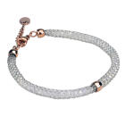 Armband aus geknotetem Edelstahl mit eingearbeiteten Kristallen