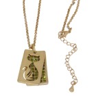 Dog Tag mit Katzensilhouette und Kristallen
