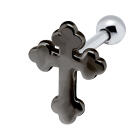 316L Barbell 1.2x6, Motiv Kreuz