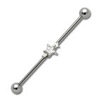 Ohrpiercing aus Chirurgenstahl mit Stern und Swarovski
