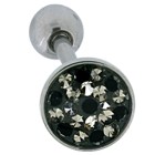 Zungenpiercing mit Swarovskisteinen 1,6x16mm