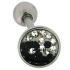 Zungenpiercing mit Swarovskisteinen 1,6x16mm