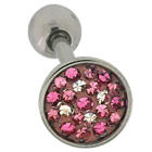Zungenpiercing mit Swarovskisteinen 1,6x16mm