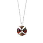 Kette und Anhänger aus 925 Silber mit einem Multicolor-Kristall