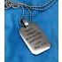 Engraving example Pendant dog tag 22x34mm made of matted stainless steel with beveled corners and individual engraving