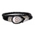 Engraving example Braided leather bracelet with teardrop clasp and custom engraving