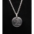 Engraving example Round silver pendant 15mm with individual engraving 22mm
