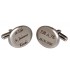 Engraving example Cufflinks made of matt stainless steel, oval, with engraving of your choice