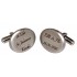 Engraving example Cufflinks made of matt stainless steel, oval, with engraving of your choice