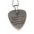 Engraving example Stainless steel plectrum pendant engraved with a hand or footprint and name