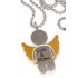 Engraving example Pendant angel made of stainless steel with golden wings and individual engraving