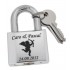 Engraving example Love lock silver made of aluminum 50mm with your individual engraving
