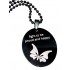 Engraving example Pendant oval made of stainless steel PVD black coated with individual engraving, style dog tag