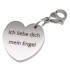 Engraving example Heart-shaped charm pendant for charm bracelets with individual engraving