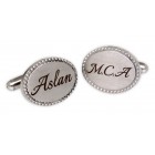 Gravurbeispiel Cufflinks GOT made of stainless steel oval with engraving