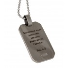 Gravurbeispiel Pendant dog tag 22x34mm made of matted stainless steel with beveled corners and individual engraving
