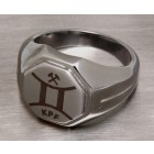 Gravurbeispiel Signet ring made of stainless steel with an octagonal engraving area and your desired engraving