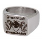 Gravurbeispiel OUR FAVORITE: Signet ring made of matt stainless steel, rectangular with your individual engraving