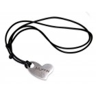 Gravurbeispiel Swinging - heart-shaped pendant made of stainless steel with your desired engraving