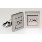 Gravurbeispiel NEXT TIME cufflinks in stainless steel with engraving
