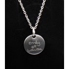 Gravurbeispiel Round silver pendant Groesse with individual engraving