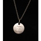 Gravurbeispiel Round silver pendant Groesse with individual engraving