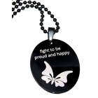 Gravurbeispiel Pendant oval made of stainless steel PVD black coated with individual engraving, style dog tag