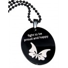 Gravurbeispiel Pendant oval stainless steel PVD black coated individual engraving, style dog tag