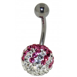 Belly button body jewelry piercing with crystals in1.6x6mm / 1.6x8mm / 1.6x10mm / 1.6x12mm / 1.6x14mm length, 80-13