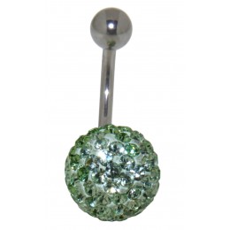 Belly button body jewelry piercing with crystals in1.6x6mm / 1.6x8mm / 1.6x10mm / 1.6x12mm / 1.6x14mm length, 80-5