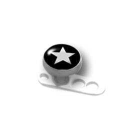 Titanium Dermal Anchor Head with a white stone