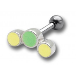 TIP ear piercing with 925 silver UV design and 316L barbell 12UV