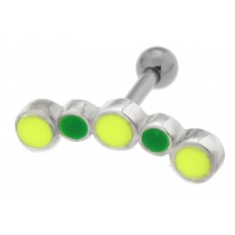 TIP ear piercing with 925 silver UV design and 316L barbell 15UV