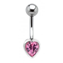 Belly button piercing with heart motif