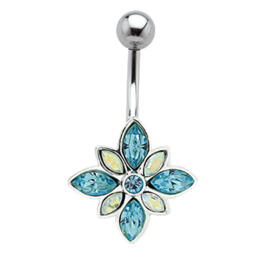 Belly button piercing with flower motif 461