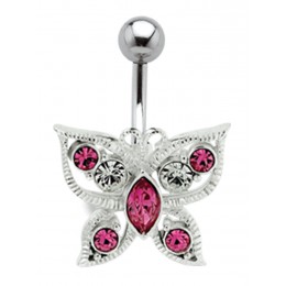 Navel piercing with butterfly 925 silver motif 603