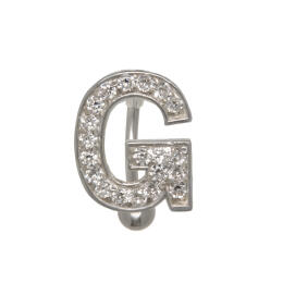 Letter navel piercing G with steel or titanium banana, 1.6x6mm / 1.6x8mm / 1.6x10mm / 1.6x12mm / 1.6x14mm