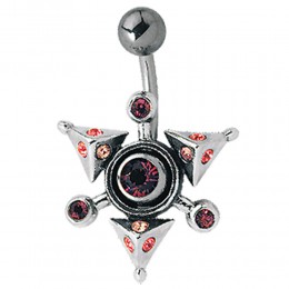 Shield for navel piercing with Swarovski stones - what the astronaut wears under her suit