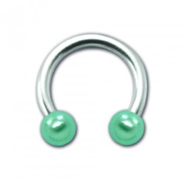 Horseshoe piercing with two artificial pearls